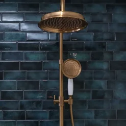 Essebagno Colonne de douche thermostatique cuivre brossé Indus* Colonne De Douche Thermostatique