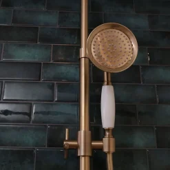Essebagno Colonne de douche thermostatique cuivre brossé Indus* Colonne De Douche Thermostatique
