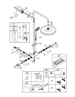 Grohe Colonne de douche thermostatique chromé Vitalio 310* Colonne De Douche Thermostatique
