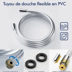 Homelody Colonne de Douche Thermostatique Hauteur Reglable 940 a 1200 mm Jet Pluie avec Tablette Finition Chrome pour Salle de Bain* Colonne De Douche Thermostatique