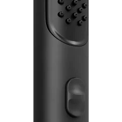 GoodHome Colonne de douche thermostatique avec pommeau, douchette 2 jets, flexible, barre réglable, noir, Levanna