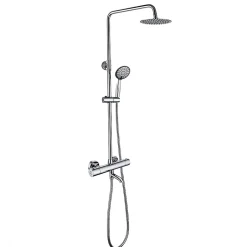 Kibath Colonne de douche thermostatique AVEC bec rond 85-115 cm finition chrome poli en laiton