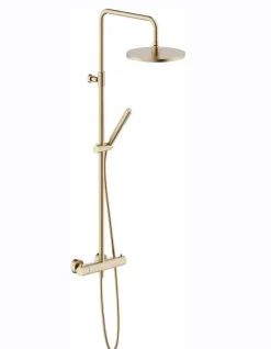 Nobili Colonne de douche thermostatique TONDA avec douchette stylo - Coloris: PVD Miele brossé