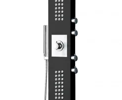 Bernstein Colonne de douche thermostatique murale acier inox avec mitigeur, pommeau de douche, jets massage, 165x22cm, SEDAL 8815* Colonne De Douche Thermostatique