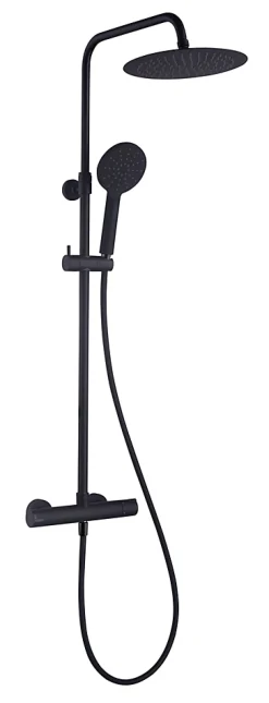 Essebagno Colonne de douche thermostatique, noir, Kissy* Colonne De Douche Thermostatique