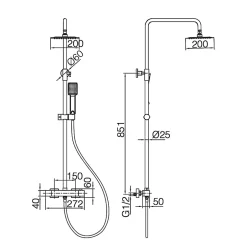 Imex Colonne de Douche Thermostatique Anti-Calcaire Blanc Mat ART BTAR025/BL