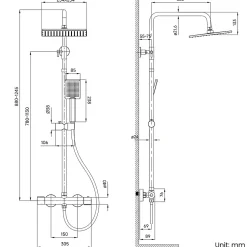 Auralum Max Colonne de Douche Thermostatique avec mitigeur , Ensemble de Douche Noir, Douche avec Tête de Douche de 12 pouces