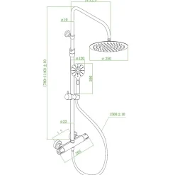 Essebagno Colonne de douche thermostatique noir Luisa* Colonne De Douche Thermostatique