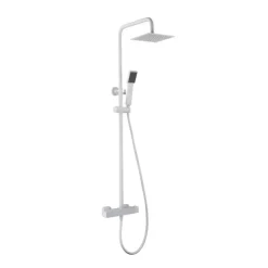 Imex Products Colonne de douche thermostatique acier et laiton finition blanche avec douchette extensible* Colonne De Douche Encastrable