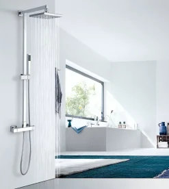 Bernstein Colonne de douche thermostatique acier inox, tête de douche 35x35cm - 110x15cm - SEDAL 8921 BASIC 35x35cm* Colonne De Douche Thermostatique