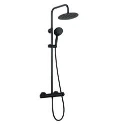 Kramer Colonne de douche thermostatique avec pommeau et douchette 3 jets, noir, Saro* Colonne De Douche Thermostatique