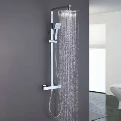 Poalgi Colonne de douche thermostatique avec barre extensible SKY BATH chromé Inox S304 série PARADISE