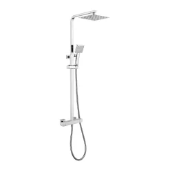Poalgi Colonne de douche thermostatique avec barre extensible SKY BATH chromé Inox S304 série PARADISE