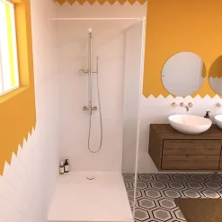 Valentin Colonne de douche thermostatique avec pomme de tête, douchette 1 jet et flexible, porte-savon, laiton chromé, Allure* Colonne De Douche Thermostatique