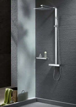 Bernstein Colonne de douche thermostatique acier inox + pommeau 20x20cm - 112,5x50cm - NT6705C 20x20cm* Colonne De Douche Thermostatique