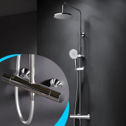 Am.Pm Europe Colonne de douche thermostatique, avec mitigeur thermostatique Système de douche avec robinet Chrome, F07XA400 X-Joy AM.PM* Colonne De Douche Thermostatique