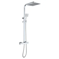 Teeno Colonne de Douche Thermostatique, avec Mitigeur Réglable Hauteur, Argentée