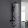 Poalgi Colonne de douche thermostatique avec barre extensible SKY BATH noir mat Inox S304 série PARADISE