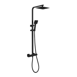 Poalgi Colonne de douche thermostatique avec barre extensible SKY BATH noir mat Inox S304 série PARADISE