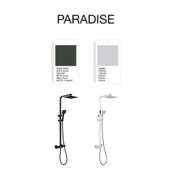 Poalgi Colonne de douche thermostatique avec barre extensible SKY BATH noir mat Inox S304 série PARADISE
