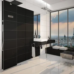 Valentin Colonne de douche thermostatique hydromassante prête à carreler, en aluminium anodisé, Batidouche