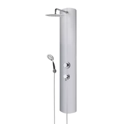 Valentin Colonne de douche thermostatique avec pomme de tête, douchette et flexible, en aluminium anodisé gris, Totmy* Colonne De Douche Hydromassante