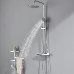 Auralum Max Colonne de Douche Thermostatique 3 Fonctions, Ensemble de Douche Chrome, Douche avec Tête de Douche de 9 pouces