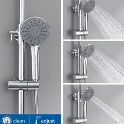 Auralum Max Colonne de Douche Thermostatique 3 Fonctions, Ensemble de Douche Chrome, Douche avec Tête de Douche de 9 pouces