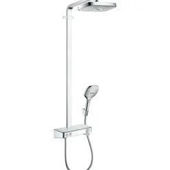 Hansgrohe Colonne de douche thermostatique Raindance Select E 300 EcoSmart avec mitigeur 30 cm chromé + tablette AddStoris