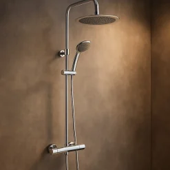 Essebagno Colonne de douche thermostatique chrome et blanc Color