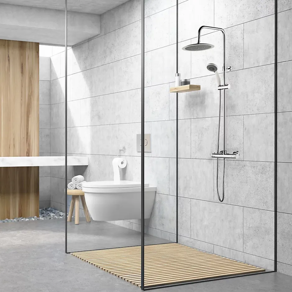 Essebagno Colonne de douche thermostatique chrome et blanc Color