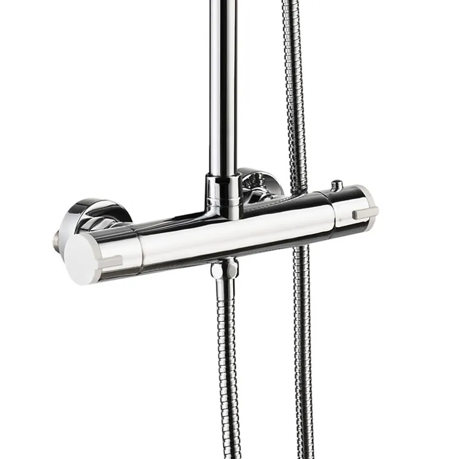 Essebagno Colonne de douche thermostatique chrome et blanc Color