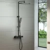Bernstein Colonne de douche thermostatique murale Noire mat 30x29x84-128cm (LxPxH) hauteur réglable - 3011 PRO