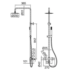 Imex Colonne de Douche Thermostatique Anti-Calcaire Or Rose Cuivré NAPOLES BTN047/ORC