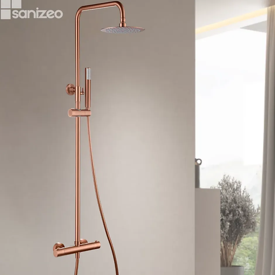 Imex Colonne de Douche Thermostatique Anti-Calcaire Or Rose Cuivré GENOVA BTG053/ORC