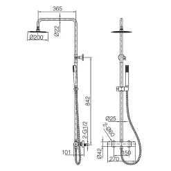 Imex Colonne de Douche Thermostatique Anti-Calcaire Or Rose Cuivré GENOVA BTG053/ORC
