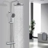 Homelody Colonne de Douche Thermostatique Ensemble de Douche Chromé Système de Douche Robinetterie en Laiton Avec douchette* Colonne De Douche Thermostatique