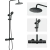 Auralum Max Colonne de Douche Thermostatique 3 Fonctions, Ensemble de Douche Noir, Douche avec Tête de Douche de 9 pouces