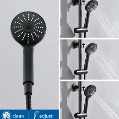 Auralum Max Colonne de Douche Thermostatique 3 Fonctions, Ensemble de Douche Noir, Douche avec Tête de Douche de 9 pouces