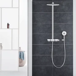 Grohe Colonne de douche thermostatique Rainshower System SmartControl Mono 360 Blanc/chromé + Panier douche Start Cube