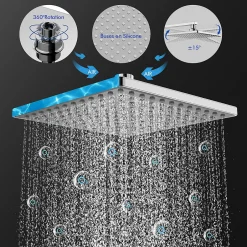 Homelody Colonne de Douche Thermostatique, Ensemble de Douche Réglable en Hauteur, Système de douche en Laiton, Ensemble de Douche Mural