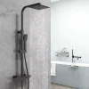 AICA Sanitaire Colonne de douche thermostatique 200mm, kit carré noir AICA* Colonne De Douche Thermostatique