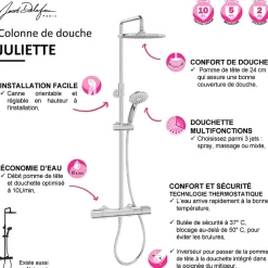 Jacob Delafon Colonne de douche thermostatique Juliette noir mat* Colonne De Douche Thermostatique