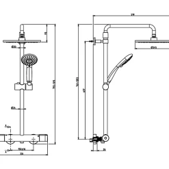 Jacob Delafon Colonne de douche thermostatique Juliette noir mat* Colonne De Douche Thermostatique