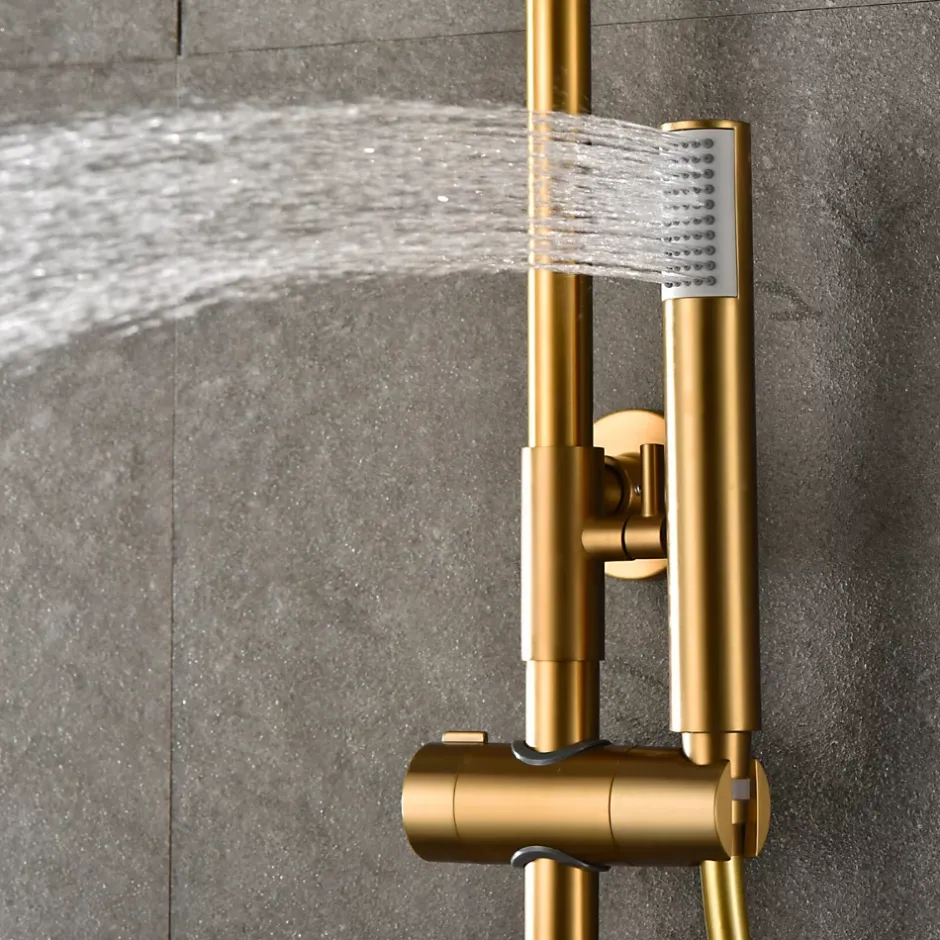 Imex Colonne de Douche Thermostatique Anti-Calcaire Or Brossé MONZA BTM039/OC