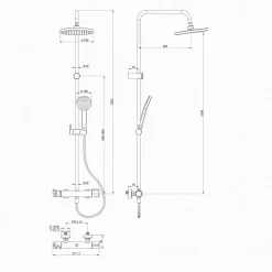 GoodHome Colonne de douche thermostatique chrome Maza* Colonne De Douche Thermostatique