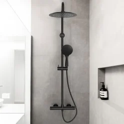 Essebagno Colonne de douche thermostatique noire mate Essegoia