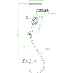 Essebagno Colonne de douche thermostatique noire mate Essegoia
