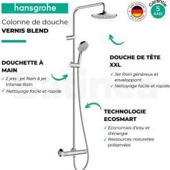 Hansgrohe Colonne de douche thermostatique Vernis Blend 2 jets + nettoyant