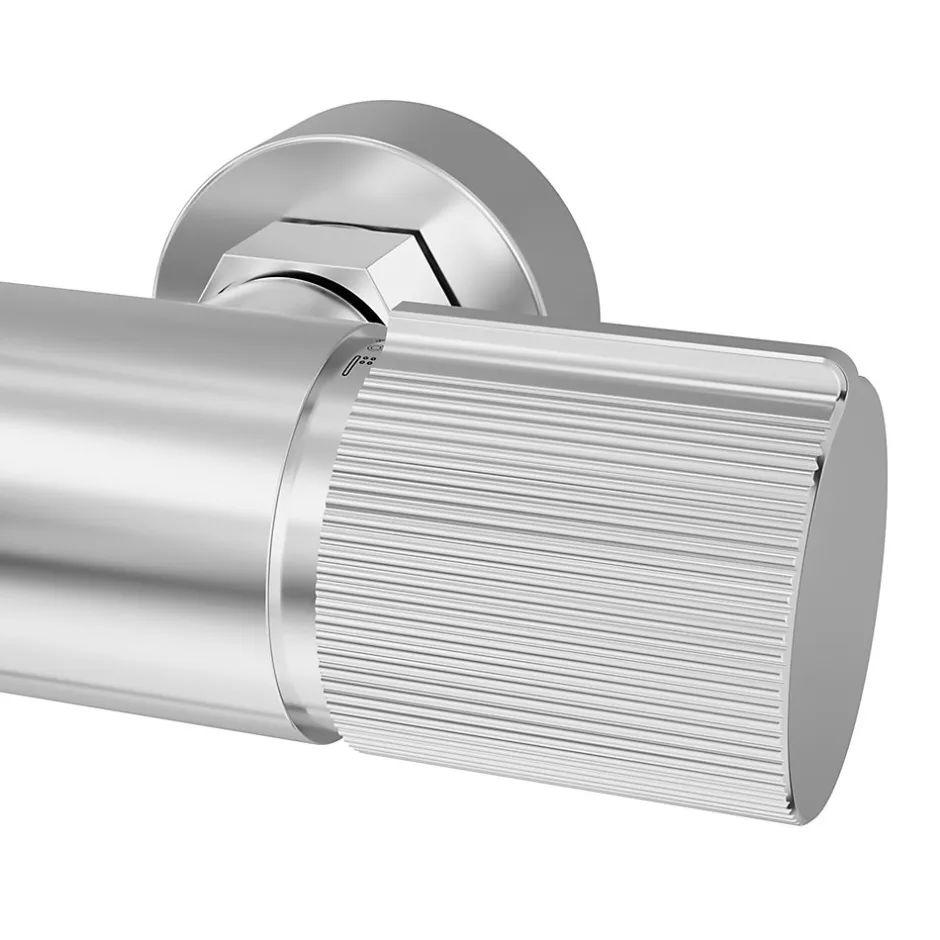 GoodHome Colonne de douche thermostatique avec pommeau, douchette 2 jets, flexible, barre réglable, chrome, Levanna* Colonne De Douche Thermostatique